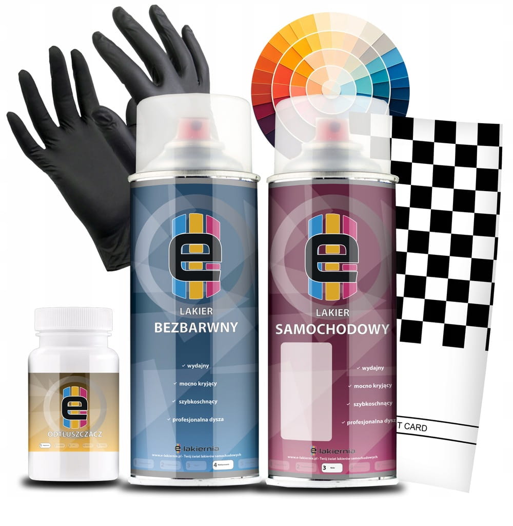 LAKIER SAMOCHODOWY SPRAY + BEZBARWNY POŁYSK KAŻDY KOLOR E-LAKIERNIA