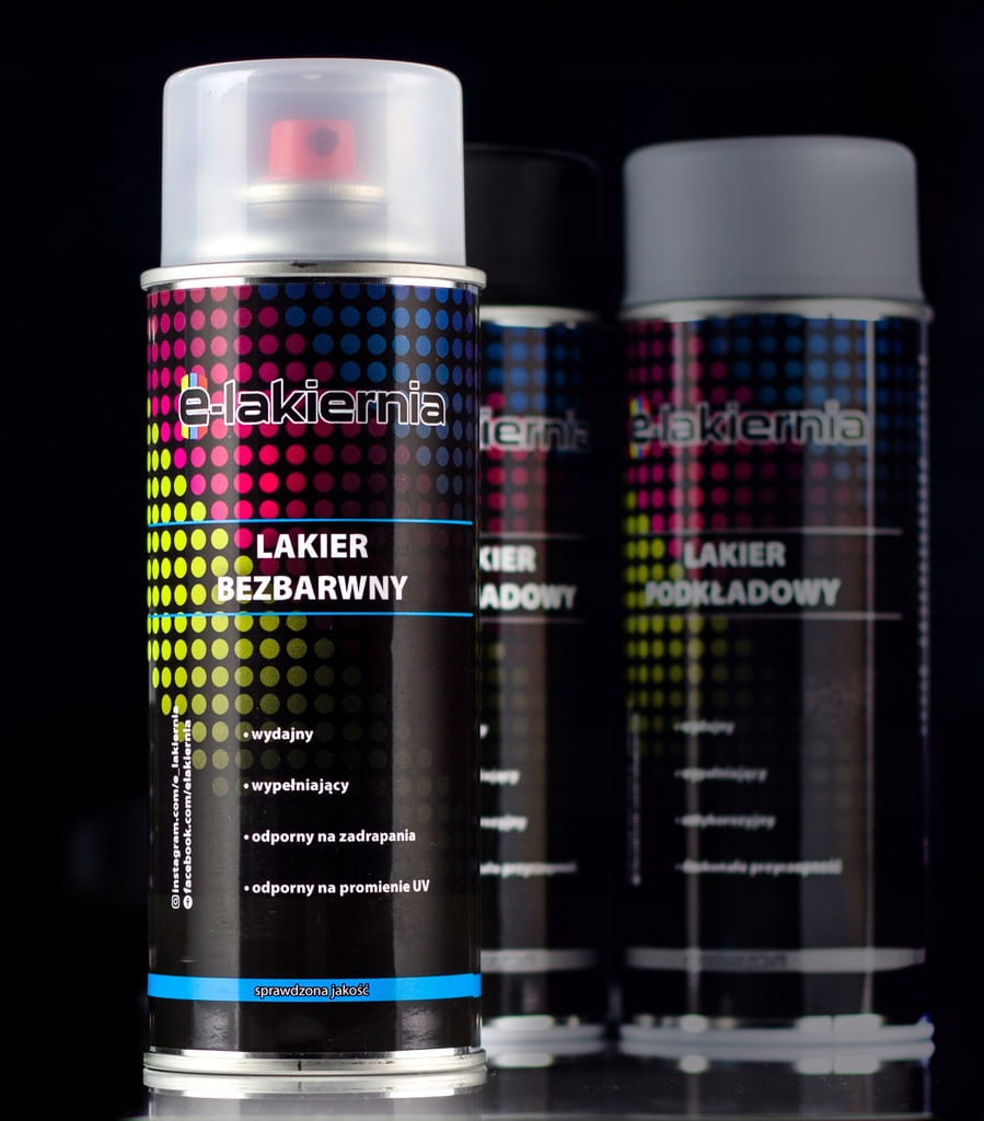 LAKIER SAMOCHODOWY SPRAY ZESTAW DO PLASTIKU KAŻDY KOLOR E-LAKIERNIA
