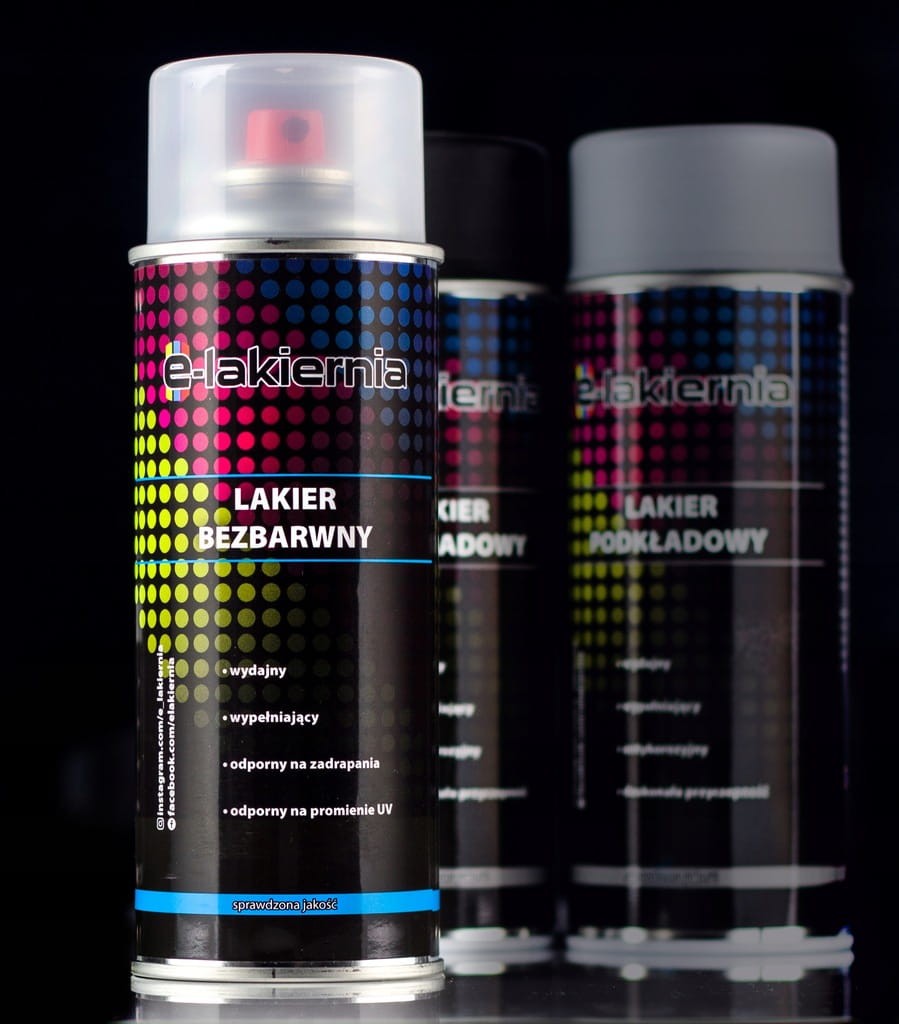 LAKIER SAMOCHODOWY SPRAY ZESTAW DO PLASTIKU KAŻDY KOLOR E-LAKIERNIA