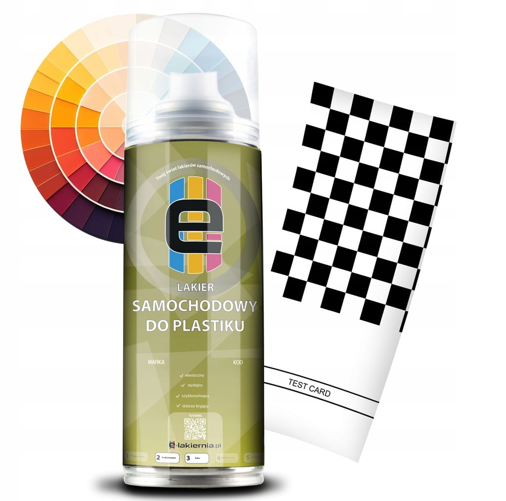 LAKIER SAMOCHODOWY do PLASTIKU ZDERZAKÓW KAŻDY KOLOR 2w1 W SPRAYU 200ml
