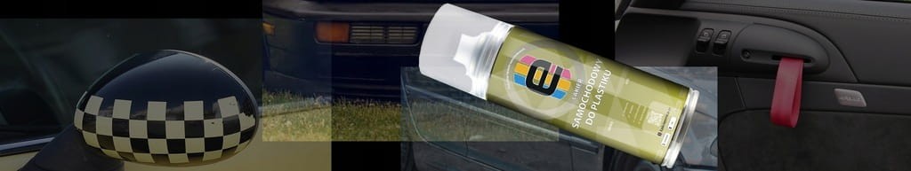 LAKIER SAMOCHODOWY KAŻDY KOLOR + BEZBARWNY 2w1 W SPRAYU 200ml do PLASTIKU