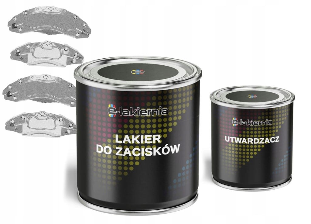 ZESTAW LAKIER FARBA DO BĘBNÓW ZACISKÓW HAMULCOWYCH POŁYSK SREBRNY
