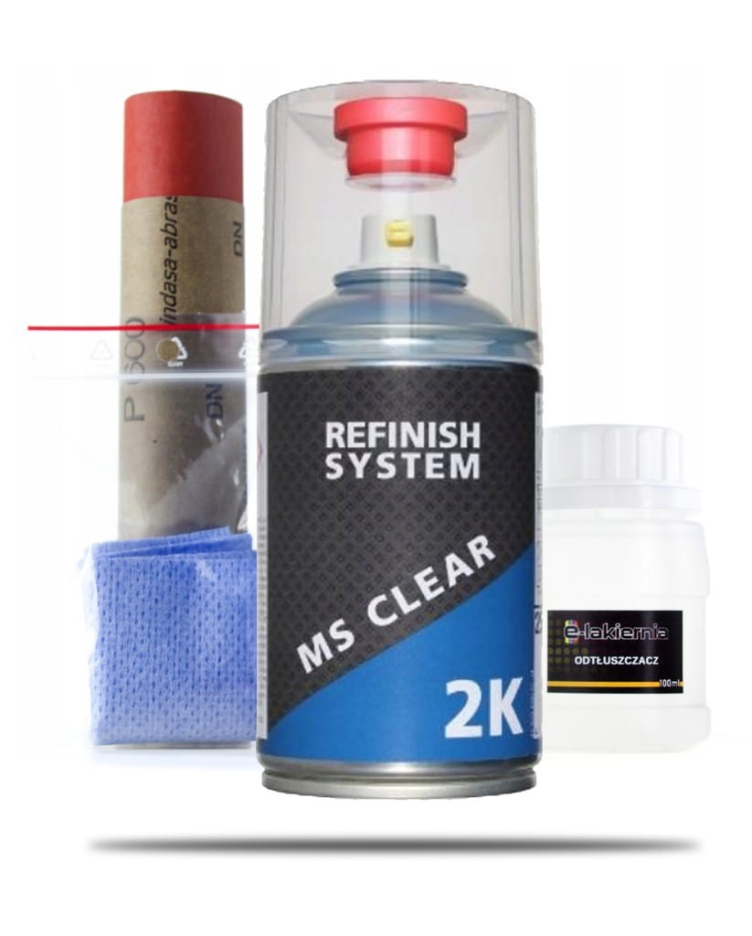SPRAY ZESTAW DO LAMP REFLEKORÓW LAKIER BEZBARWNY KLAR 2K + UTWARDZACZ 250ml