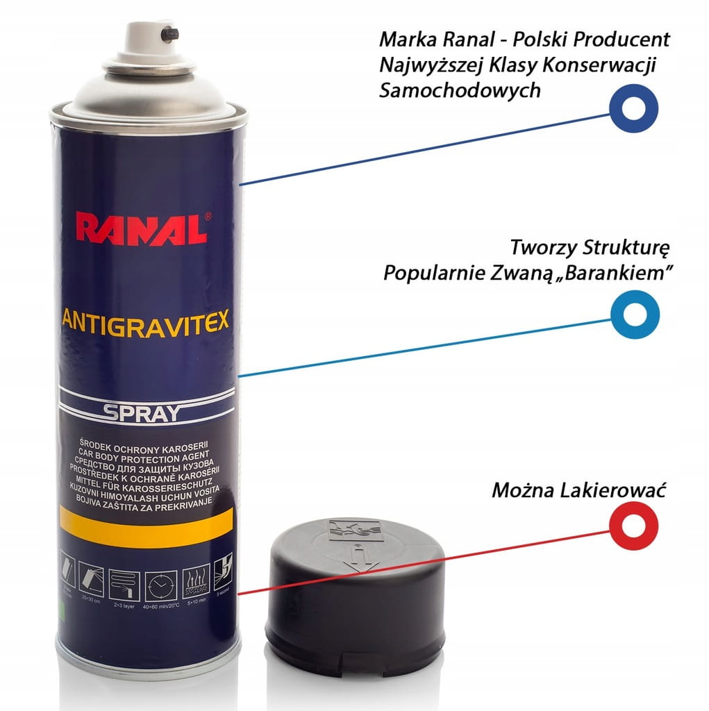 RANAL Środek ochrony karoserii 500ml Czarny