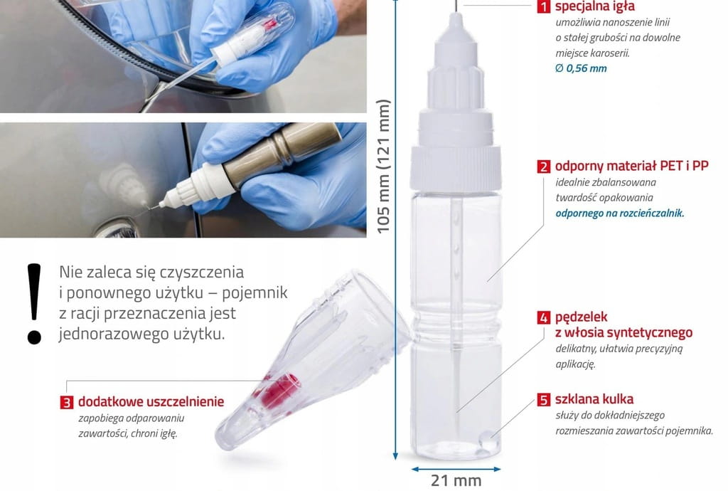 PUSTA BUTELECZKA RAPITOGRAF RAPIDOGRAF SZTYFT DO ZAPRAWEK 2w1 20ML
