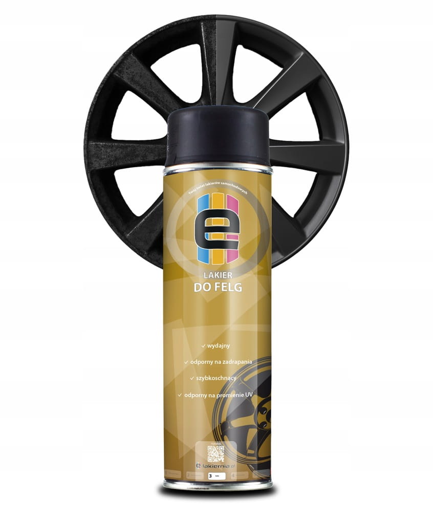 LAKIER SPRAY DO FELG CZARNY MAT 500ml e-lakiernia